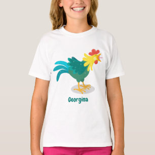 Cute, rolig tecknad i tupp t shirt