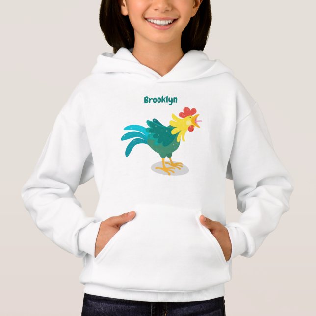 Cute, rolig tecknad i tupp t shirt (Framsida)