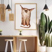 Cute, rolig vattenfärgsillustration, dekorativ