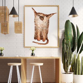 Cute, rolig vattenfärgsillustration, dekorativ poster