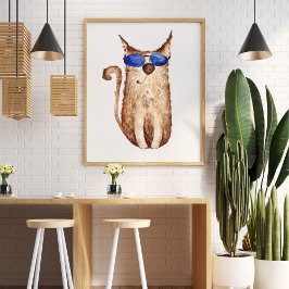 Cute, rolig vattenfärgsillustration, dekorativ poster