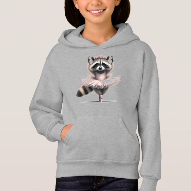 Cute Roligt Animal Humor Raccoon Ballerina T Shirt (Framsida)