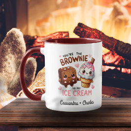Cute & Roligt Anpassningsbar "Brownie to My Ice Cr Mugg