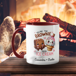 Cute & Roligt Anpassningsbar "Brownie to My Ice Cr Mugg