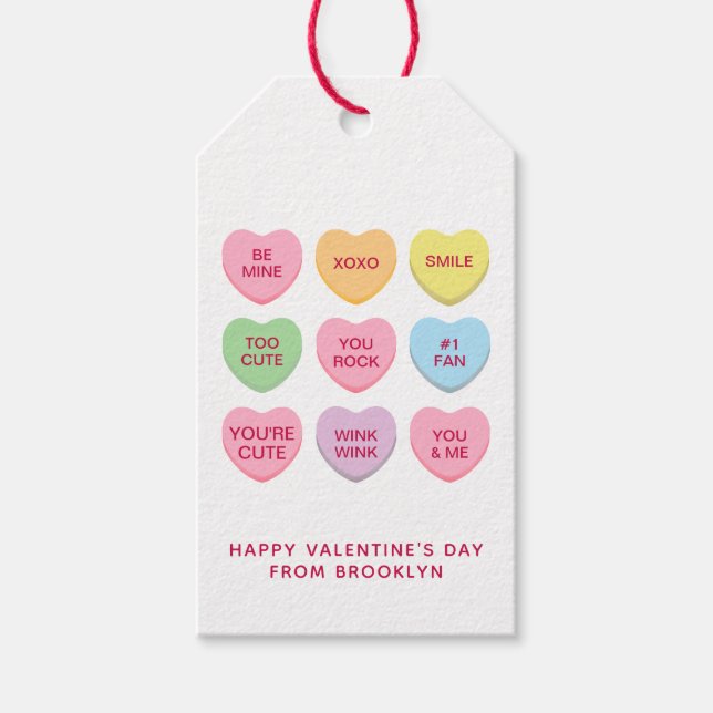 Cute roligt anpassningsbar-konversationshjärtan Al Presentetikett (Framsidan)