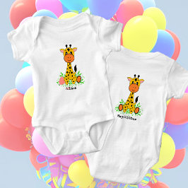 Cute roligt, baby giraffe, anpassningsbar t shirt
