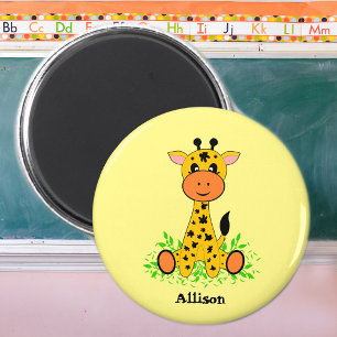 Cute roligt baby giraffe för barn magnet