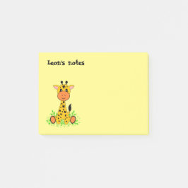 Cute roligt baby giraffe för barn. post-it block