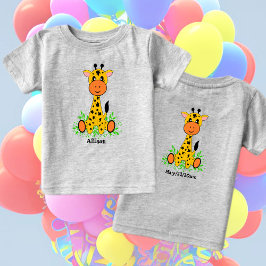 Cute roligt baby giraffe för barn t shirt