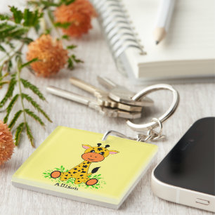 Cute, roligt baby giraffe, hand plockade, personli