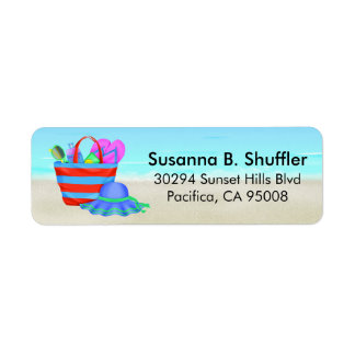 Cute Roligt Beach Bag Tote Hat Returadress Etikett