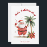 Cute Roligt Beach Hawaii Mele Kalikimaka jul Julkort<br><div class="desc">Roligt Cute Hawaii Beach-Helgdag med texten "Mele Kalikimaka"</div>