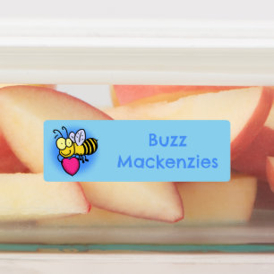 Cute roligt bin med personlig för tecknad av hjärt klistermärke