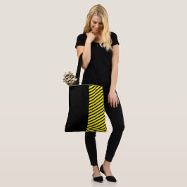 Cute Roligt Black och Gult med Rand Tygkasse