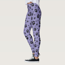 Cute Roligt Black på Lavender Lila Tass avtryck Leggings