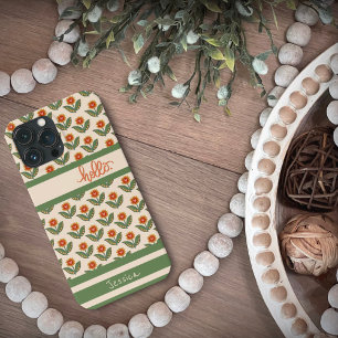 Cute Roligt Blommönster Inspirief iphone case