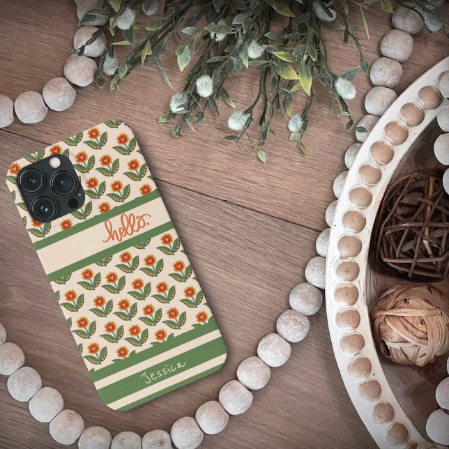 Cute Roligt Blommönster Inspirief iphone case (Skapare uppladdad)