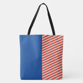 Cute Roligt Blue Red and White med Rand Tygkasse