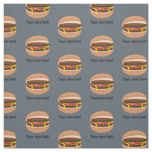 Cute Roligt Burgers Mönster, egen text och färg Tyg
