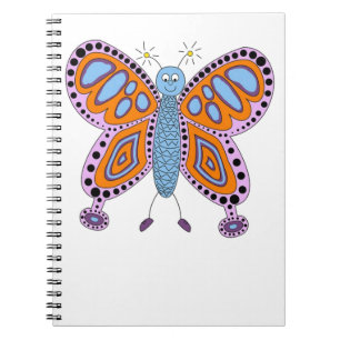 Cute Roligt Butterfly Anteckningsbok Med Spiral
