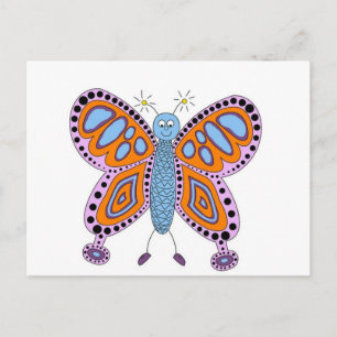 Cute Roligt Butterfly Vykort