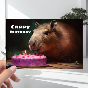 Cute Roligt Capybara - "Cappy" Grattis på födelsed Kort