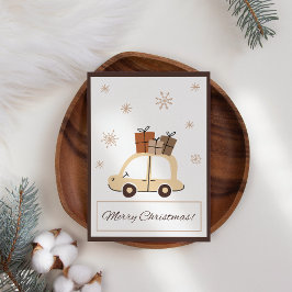 Cute Roligt Car Snowy Business-julkort
