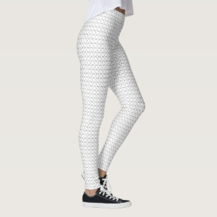 Cute Roligt Cat Chevron Mönster Black White Leggings