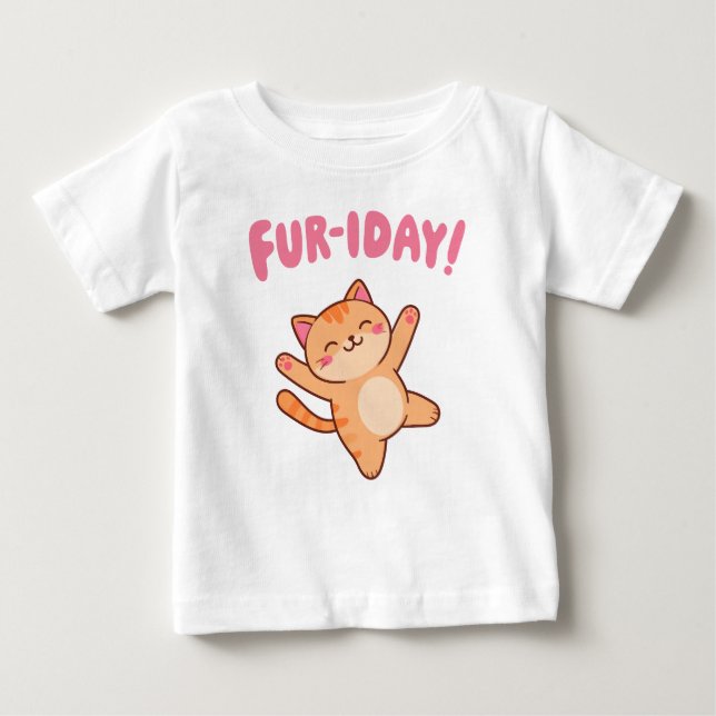 Cute Roligt Cat Päls-iday T Shirt (Framsida)