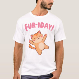 Cute Roligt Cat Päls-iday T Shirt