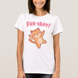 Cute Roligt Cat Päls-iday Women's T Shirt