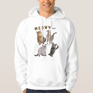 Cute Roligt Cats Meow Hoodie