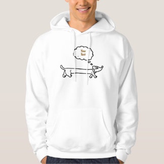 Cute Roligt Dachshund-Hund med bubbla för texten Hoodie