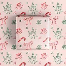 Cute Roligt Doodles jul - Helgdag Gift Presentpapper