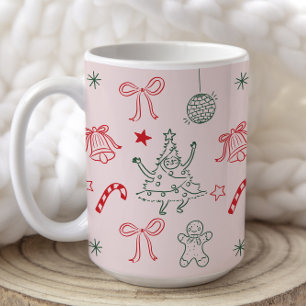 Cute Roligt Doodles Jul Helgdag Kaffemugg