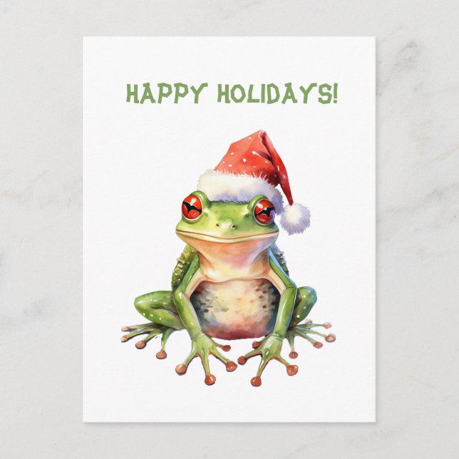 Cute Roligt Fabulous Frog julkort Helgdag vykort (Framsida)
