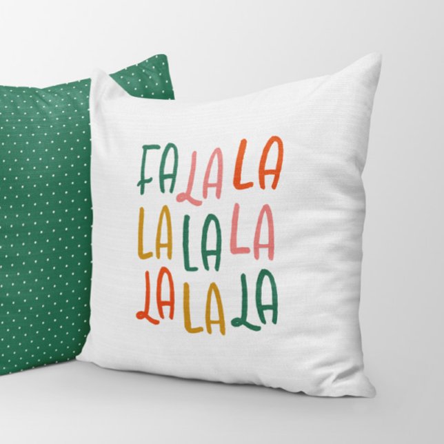 Cute roligt färglös fa la Jul helgdag Kudde (Skapare uppladdad)