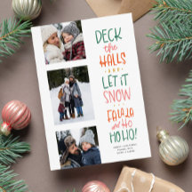 Cute roligt färgstark, tre foto jul