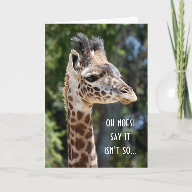 Cute, roligt Giraffe-födelsedagskort Kort (Framsida)