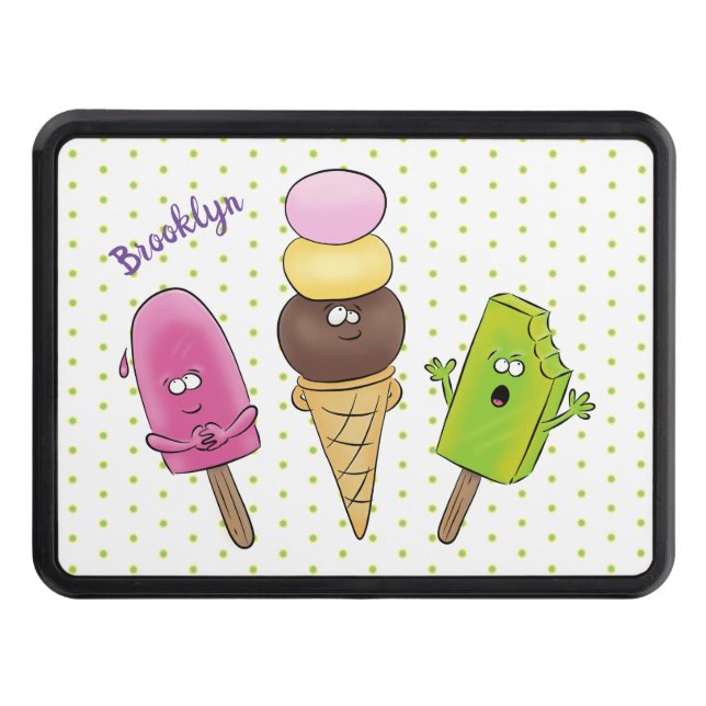 Cute roligt glass-tecknad trio dragkroksskydd (Framsidan)