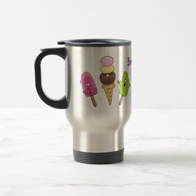 Cute roligt glass-tecknad trio resemugg (Vänster)