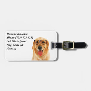 Cute roligt Golden Retriever hund Bagagebricka