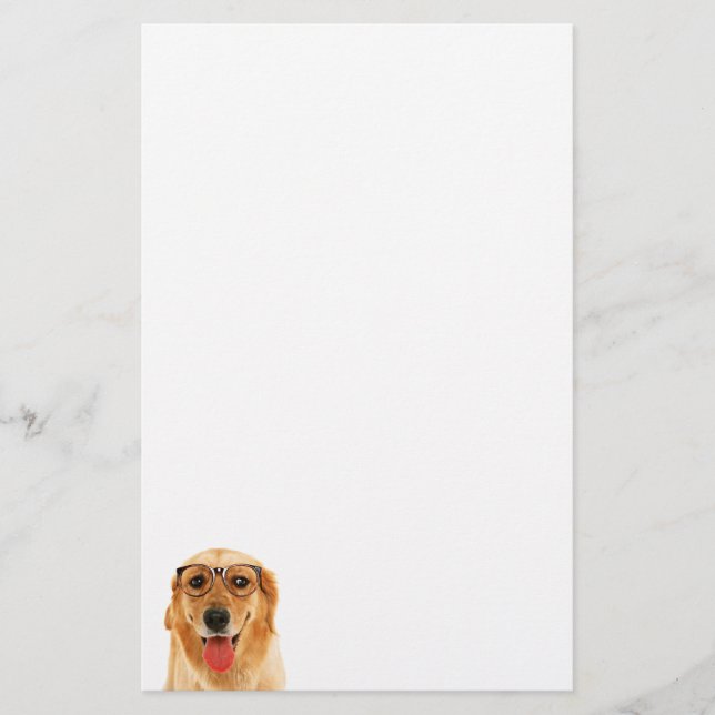 Cute roligt Golden Retriever hund Brevpapper (Framsida)