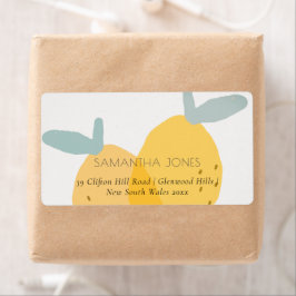 Cute Roligt Gult Lemon Fruktig Citrus Bright Adres Fraktsedel