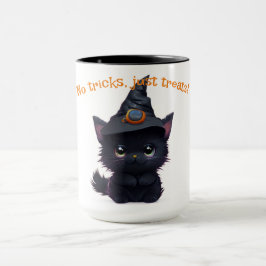 Cute roligt Halloween svart katt Mugg