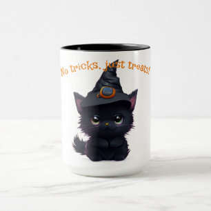 Cute roligt Halloween svart katt Mugg