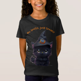 Cute roligt Halloween svart katt T Shirt