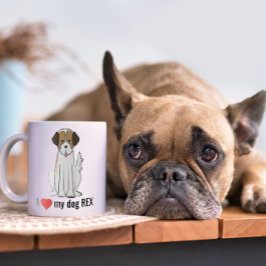 Cute Roligt jag hjärtar min Hund Anpassningsbar Vi Kaffemugg