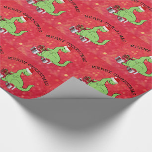 Cute roligt jultomten dinosaur presentpapper