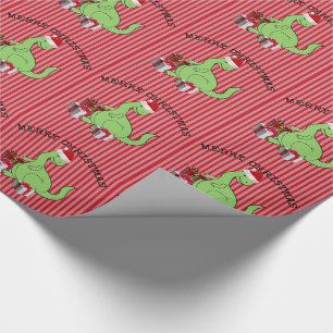 Cute roligt jultomten dinosaur presentpapper